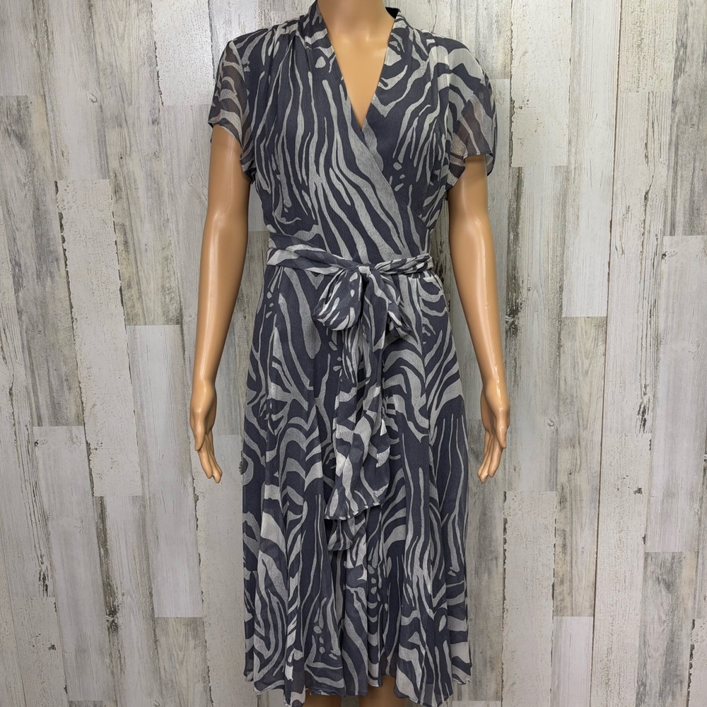 Silk Jones New York Animal Print Wrap Top Dress